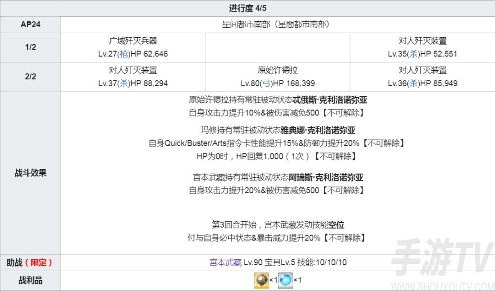 fgo2.5.2攻略 星间都市山脉主线关卡配置