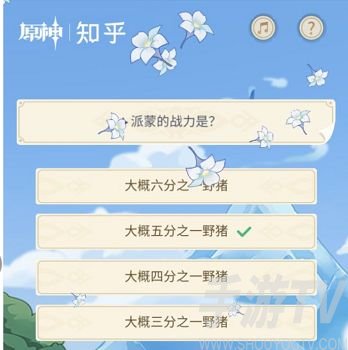 原神派蒙的战力答案是多少 派蒙的战力正确答案