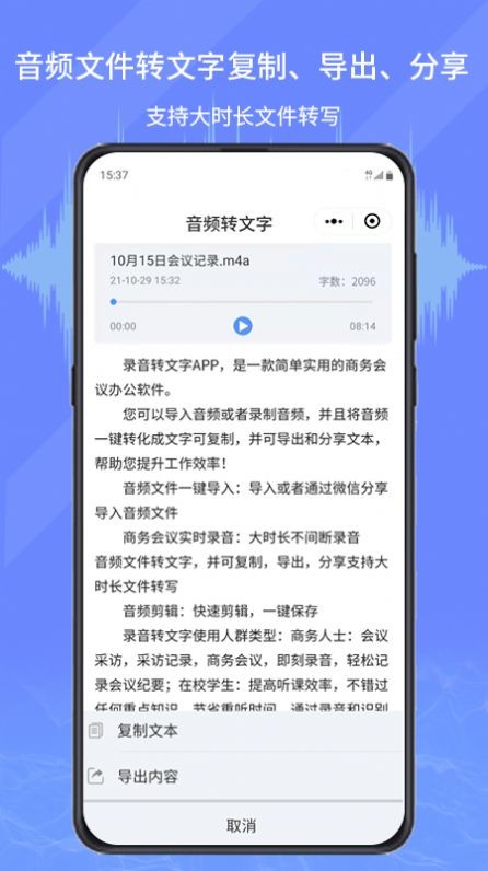 音频转写文字