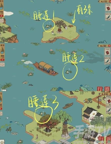 江南百景图长恨歌18朵睡莲在哪 长恨歌18朵睡莲位置一览
