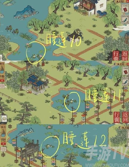 江南百景图长恨歌18朵睡莲在哪 长恨歌18朵睡莲位置一览