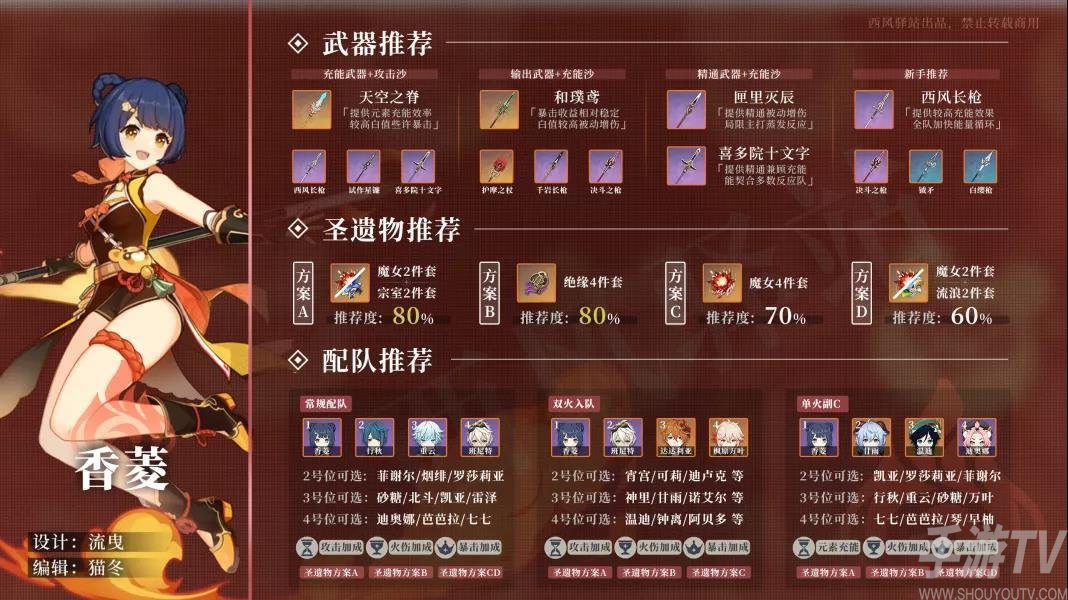 原神香菱武器圣遗物怎么搭配 原神香菱武器圣遗物搭配推荐
