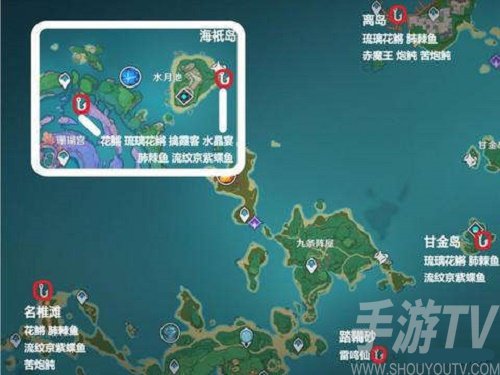 原神钓鱼地点分布图位置大全2022最新
