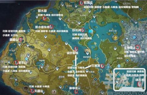 原神钓鱼地点分布图位置大全2022最新