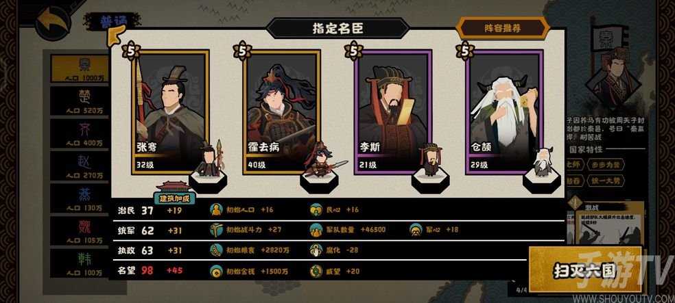 无悔华夏横扫六合六国特性一览