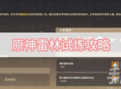 原神雷林試煉怎麼通關 雷林試煉通關圖文攻略