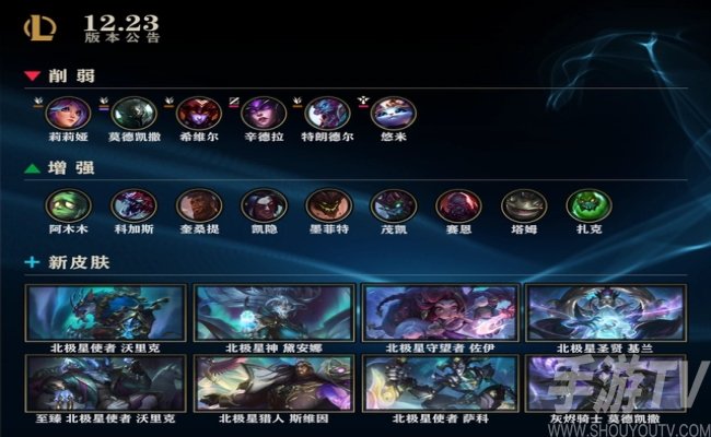 英雄聯盟12.23b版本更新了什麼 12.23b版本更新內容介紹