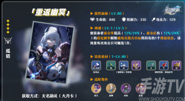 崩壞星穹鐵道四星光錐重返幽冥測評