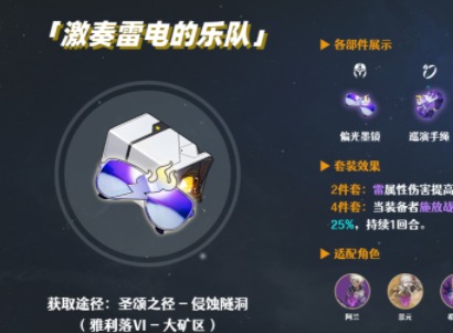 崩壞星穹鐵道遺器套裝激奏雷電的樂隊強度評測