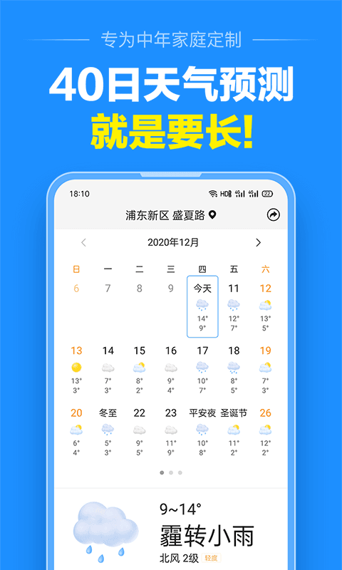 准点天气预报截图