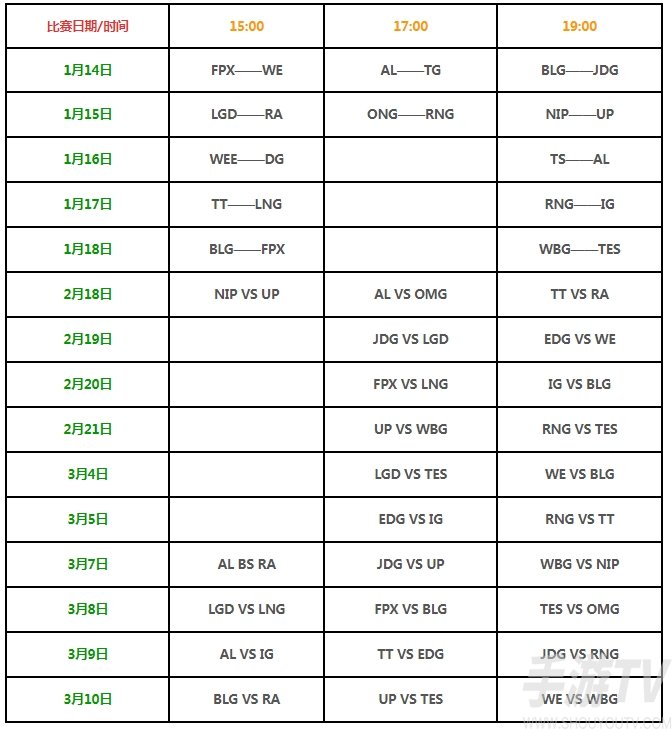 2024LPL春季赛时间 LPL2024春季赛赛程时间公布